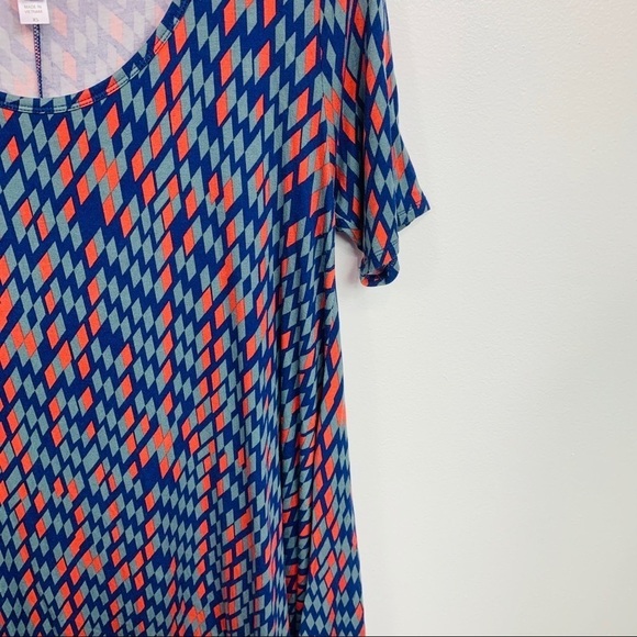 LuLaRoe Blue Geometric Print Tunic Top Extra Small - Picture 3 of 9